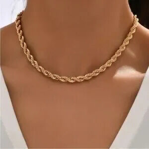 Gold Minimalist Rope Necklace Gift